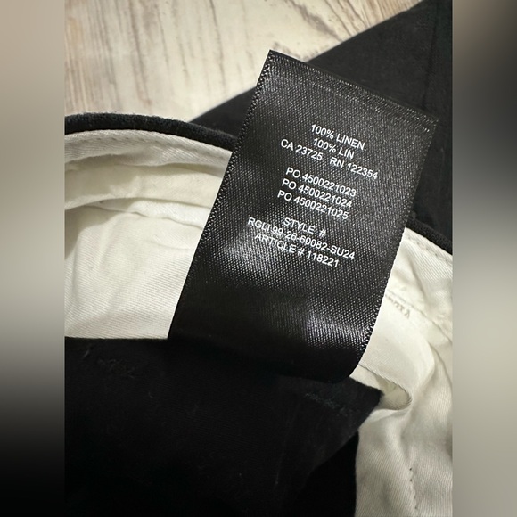 Aritzia Black High Waist Tailored Shorts The Effortless Linen 100% - Picture 12 of 15